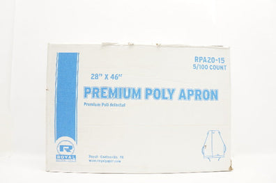 Royal RPA20-15 Premium Poly Apron 28 x 46 inch. - Case of 5/100